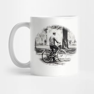 Elderly Man on Bicycle Mug